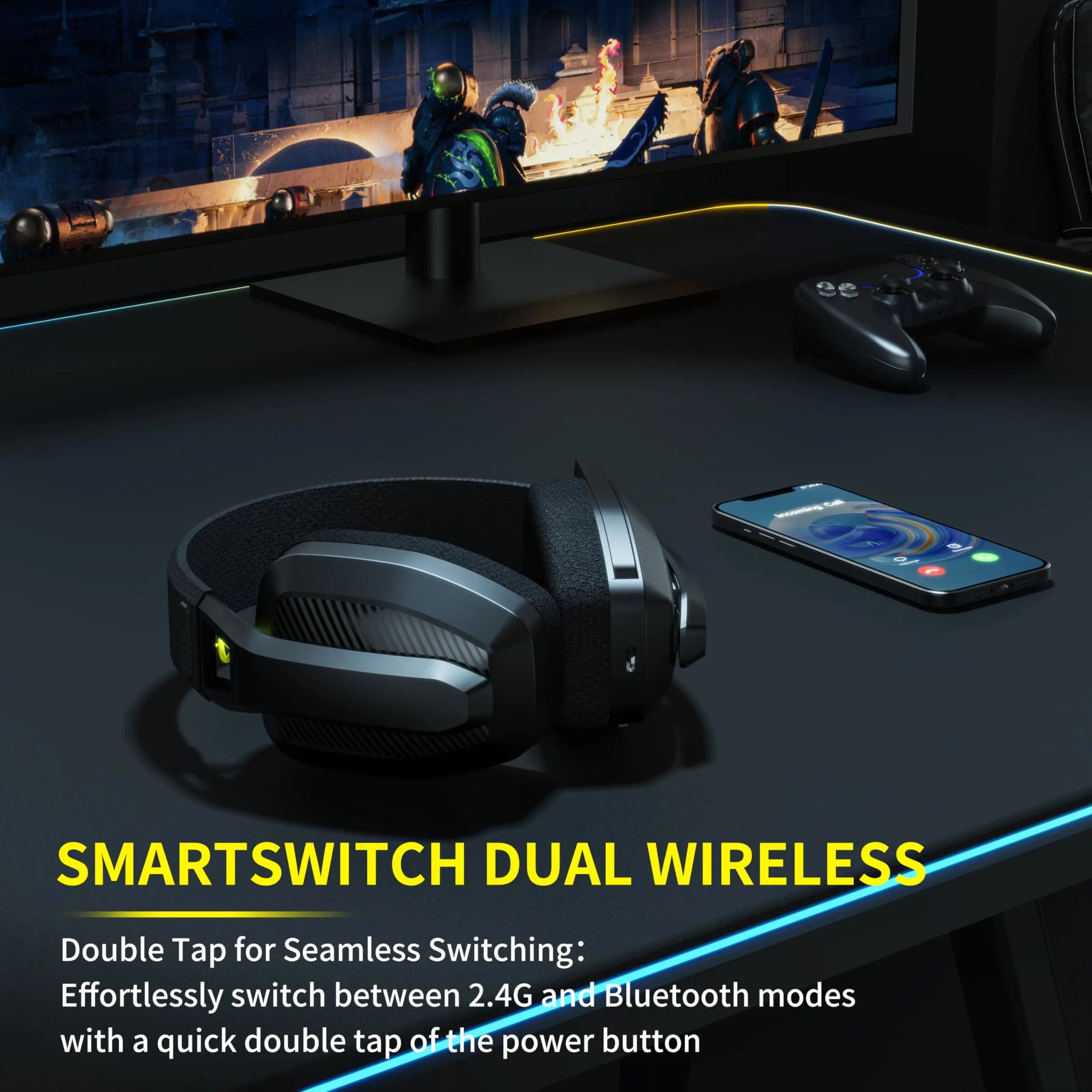 Wireless Gaming Headset With Mic For PS5, PS4, PC & Mac