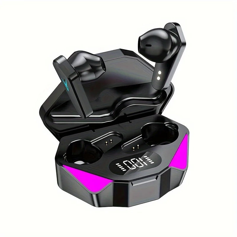 Black Color Wireless Bluetooth Earbuds With LED Battery Display Case